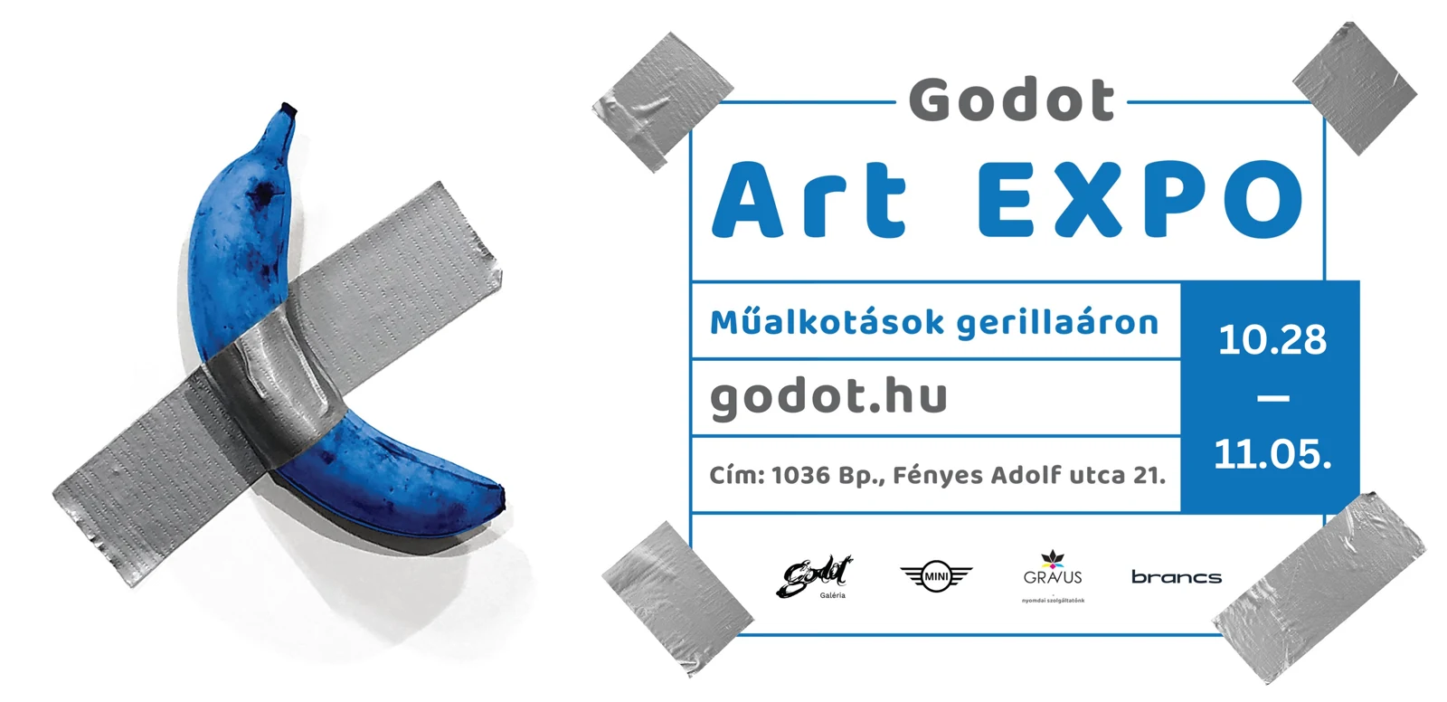 Godot Art Expo – Műalkotások gerillaáron – eredeti eseményplakát