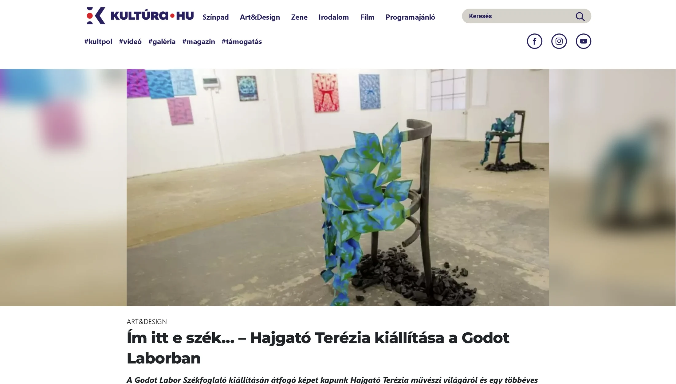 Hajgató Terézia Székfoglaló kiállításának képe az eredeti Godot-bejegyzésből