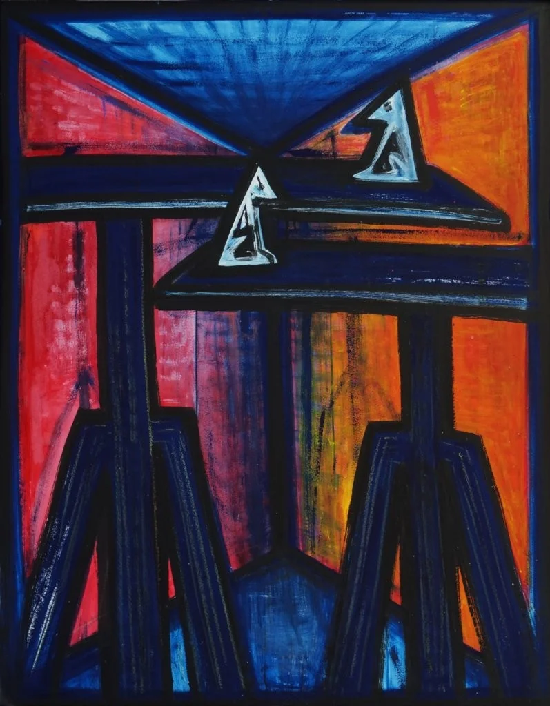 El Kazovszkij: Arany egyensúly 137x107, tempera, tus, karton, 2004