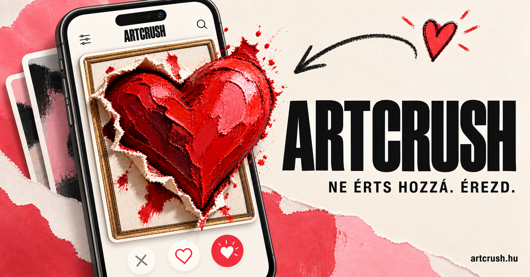 ARTCRUSH – festett szív egy telefon műkártyáján. Ne érts hozzá. Érezd.