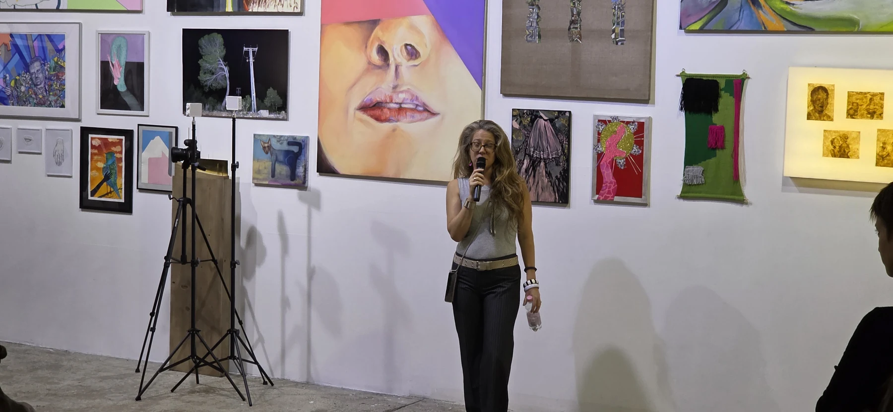 Laczkovich Borbála, a Godot Art Expo kurátora a sajtómegnyitón.